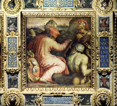 Alegoría de la ciudad de San Miniato y el Bajo Valdarno del techo del Salone dei Cinquecento, 1565 de Giorgio Vasari